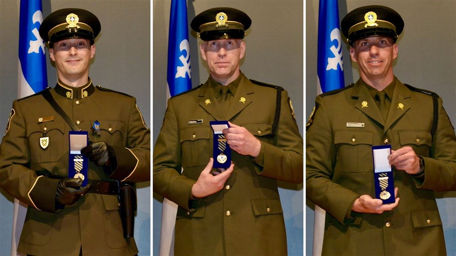 Trois policiers de la région honorés pour leur action méritoire