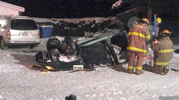 Le capotage d’une voiture fait un blessé à Sainte-Marie