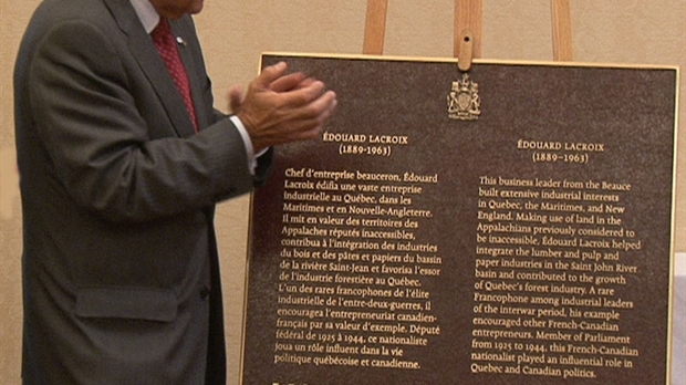 Une plaque pour honorer la mémoire d'Édouard Lacroix