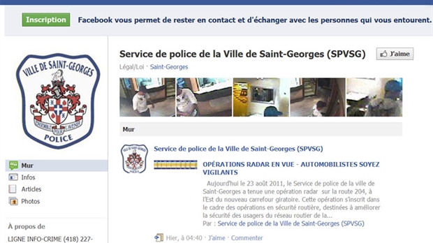 Facebook: Un outil efficace pour les policiers du Service de police de Saint-Georges