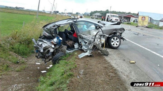 Violent accident mortel à Saint-Frédéric