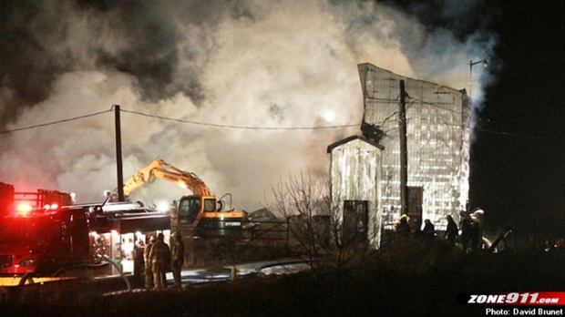 Un incendie a détruit un bâtiment agricole à Sainte-Marguerite