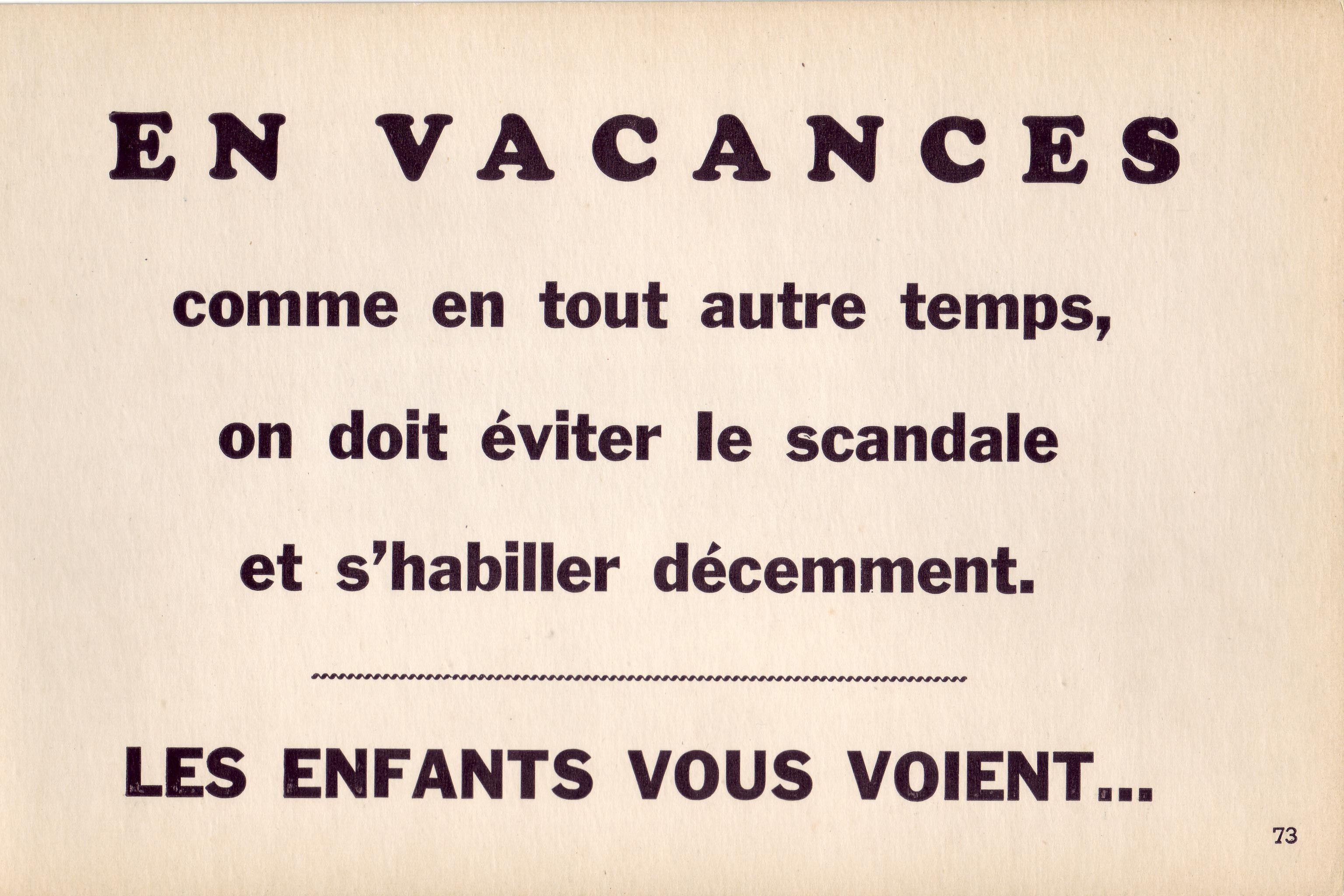 Propagande du ''Savoir vivre'' années 40-50.        (Claude Gilbert).