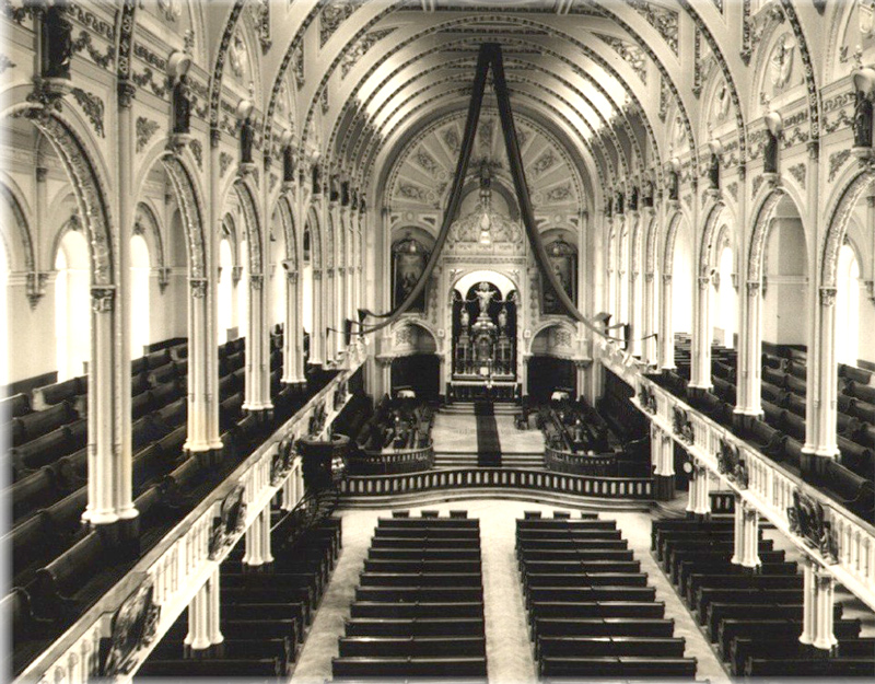 Intérieur de l'église de St-Georges ouest en 1942