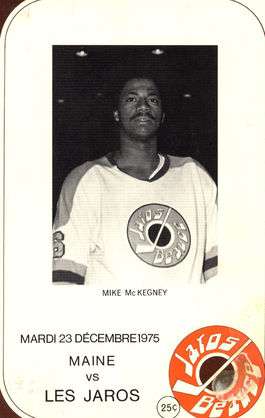 Mike McKegney en 1975