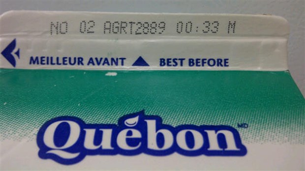 Important rappel de lait de marque Québon