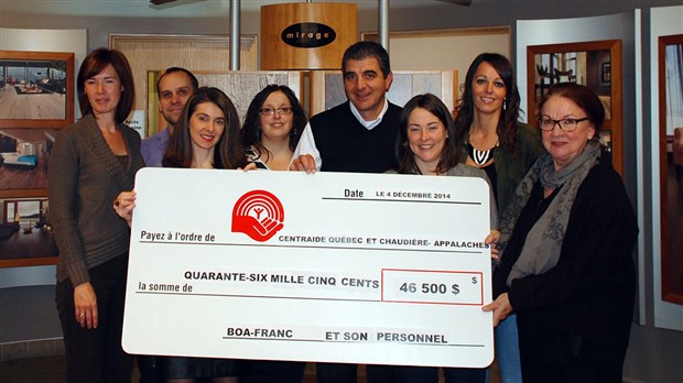 EN BREF | Boa-Franc et ses employés font un don de 46 500 $ à Centraide