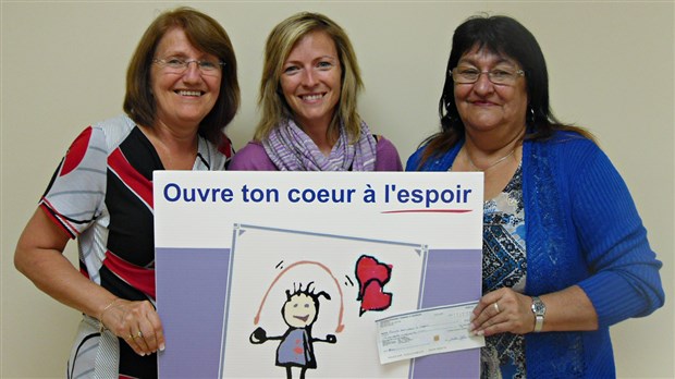 Un don de 550 $ à l’organisme « Ouvre ton cœur à l’espoir »