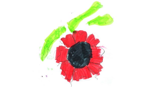 Un soldat inconnu répond à l’auteure d’un dessin posé au pied du cénotaphe à Beauceville