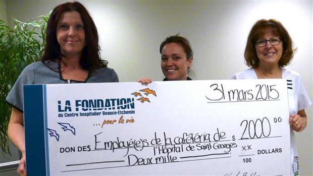 Don de 2000 $ des employés de la cafétéria de l’Hôpital de Saint-Georges à la Fondation Santé Beauce-Etchemin