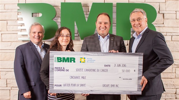 Don de 50 000 $ à la Société canadienne du cancer de la part du Groupe BMR