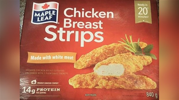 Rappel de languettes de poitrine de poulet de marque Maple Leaf Foods