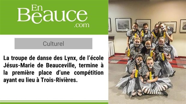 Les Lynx de l’école Jésus-Marie de Beauceville remportent une compétition de danse