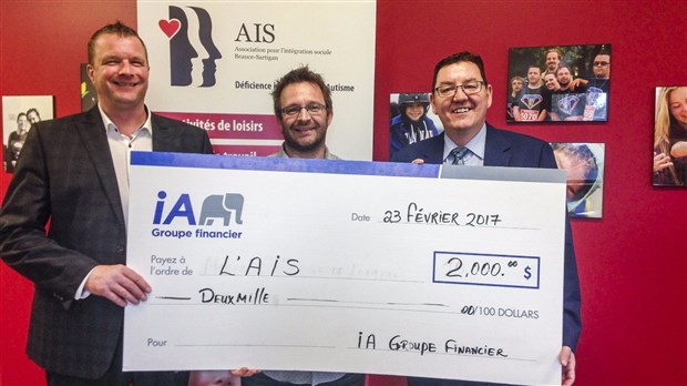 L’AIS Beauce-Sartigan reçoit un chèque de 2 000$ d’Industrielle Alliance