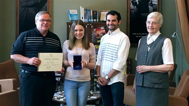 Après la médaille du lieutenant-gouverneur, celle du gouverneur général pour Alyssa Bolduc