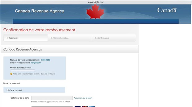 Des fraudeurs se font passer pour l'Agence du revenu par courriel
