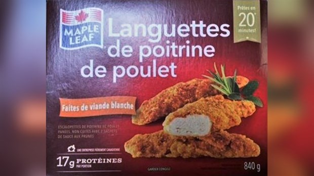 Rappel de produits de poulet panés par Les Aliments Maple Leaf 