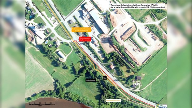 Fermeture partielle de la piste cyclable en Nouvelle-Beauce pendant plusieurs mois