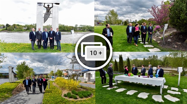 Le ministre de la culture en visite à St-Georges pour les sculptures de Beauce Art