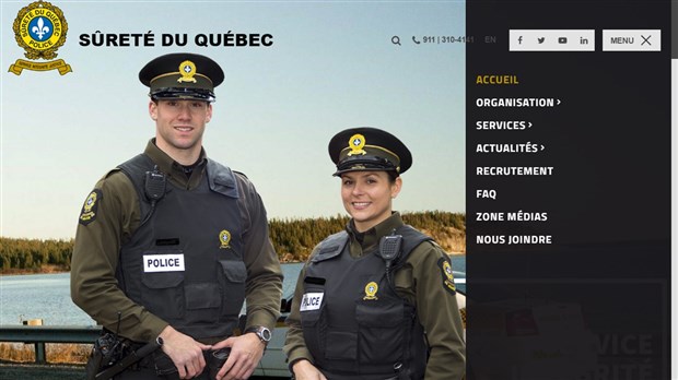 Un nouveau site Internet simplifié pour la Sûreté du Québec