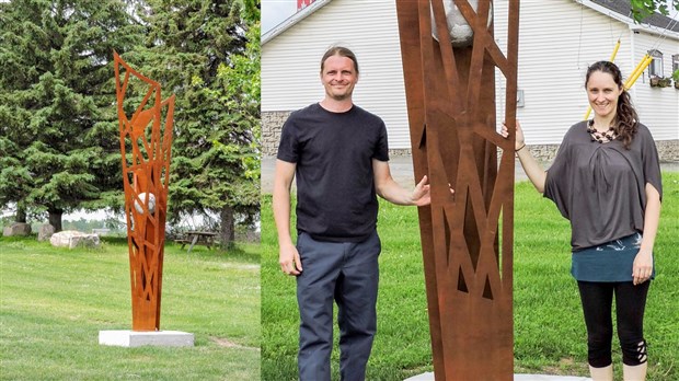 Deux artistes de St-Georges inaugurent une sculpture publique dans Lanaudière