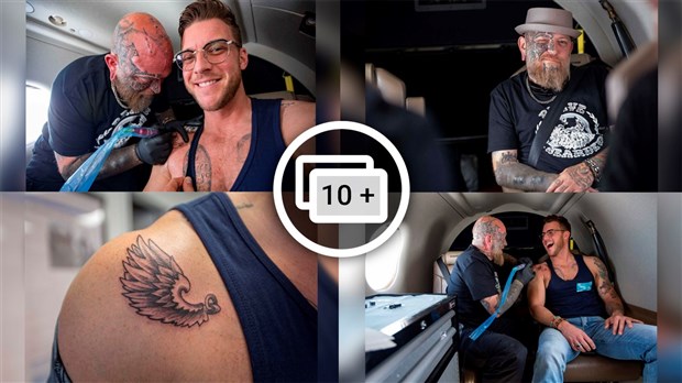 Un artiste de la région bat le record canadien de tatouage en altitude 