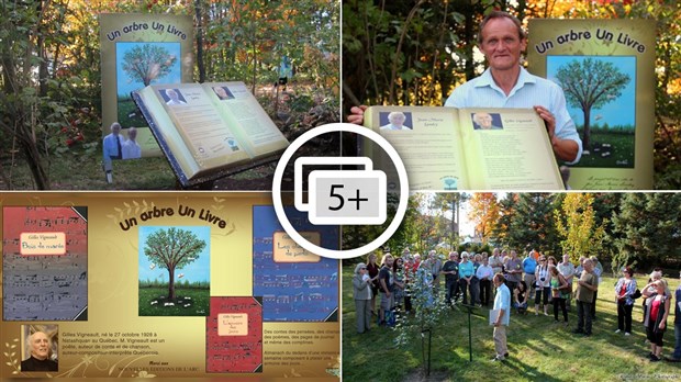 Inauguration de trois plaques commémoratives au parc « Un arbre un livre » de Saint-Frédéric