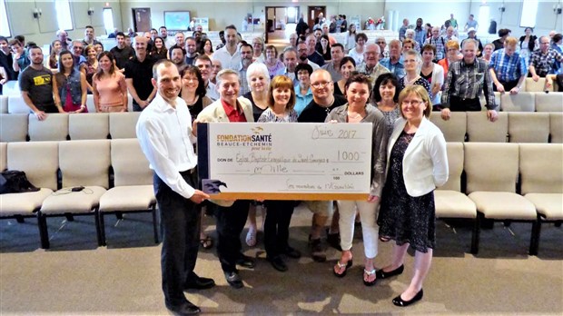 L'Église Baptiste Évangélique de Saint-Georges remet 1 000 $ à la Fondation Santé Beauce-Etchemin
