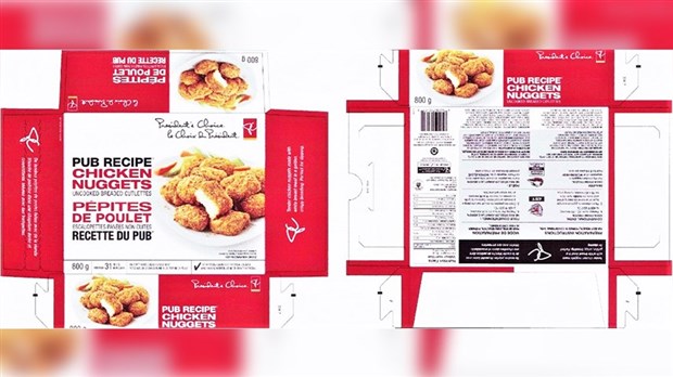 Rappel de pépites de poulet de marque le Choix du Président au Canada