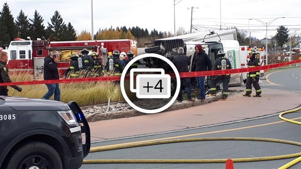 Accident grave au carrefour giratoire à la sortie de l'autoroute 73
