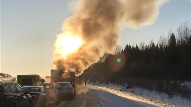 Carambolage sur la route 73 impliquant plusieurs véhicules