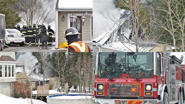 Incendie à l'arrière d'une résidence de la 90e Rue à Saint-Georges