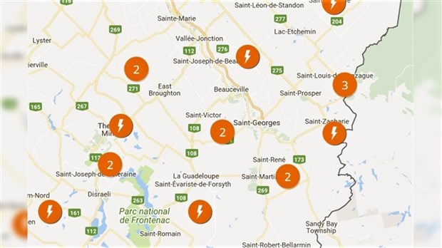 Un total de 1 000 résidents de la Beauce et des Etchemins sont privés d'électricité