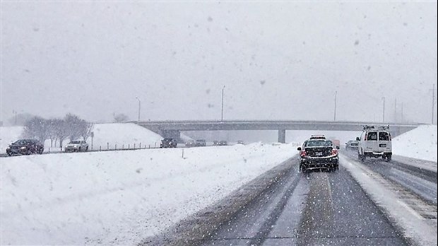 Chaussée glacée et visibilité réduite sur la 73 entre St-Georges et Beauceville