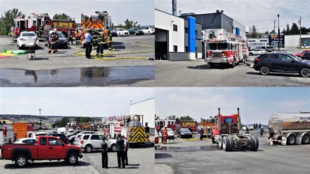 Un camion de peroxyde d'hydrogène cause un incendie chez Sittelle Mazda à St-Georges