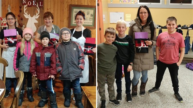  Les « couturiers » de l’école de la Haute-Beauce remercient les cuisinières communautaires