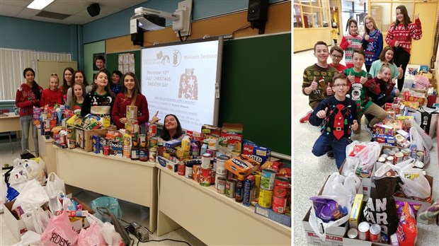 Des dons alimentaires pour porter un chandail « laids » de Noël