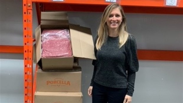 Don de 2 050 $ de viande de porc à Moisson Beauce