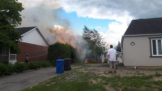 Le bris d'un câble électrique provoque un feu de haie de cèdres