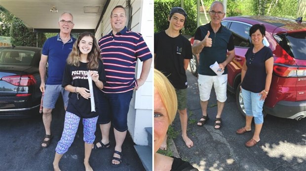 Des enseignants parcourent la Beauce pour saluer leurs étudiants 