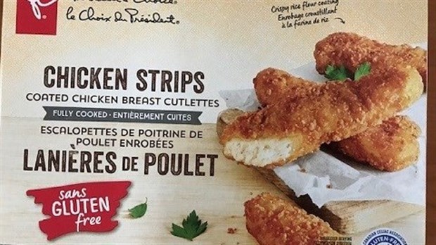 Présence possible de gluten dans des lanières de poulet sans gluten