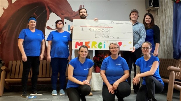 La Pralinière remet 3 000$ à Centraide