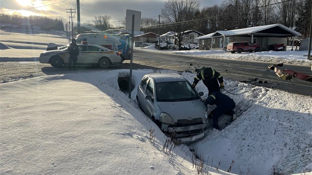 Accident impliquant deux véhicules sur la route 108 à Beauceville