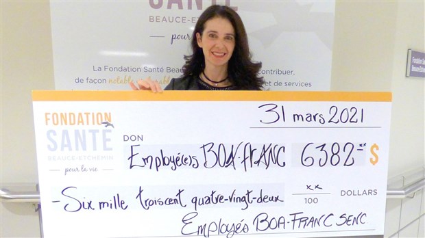 Les employé(e)s de Boa-Franc remettent 6 382 $ à la Fondation Santé Beauce-Etchemin