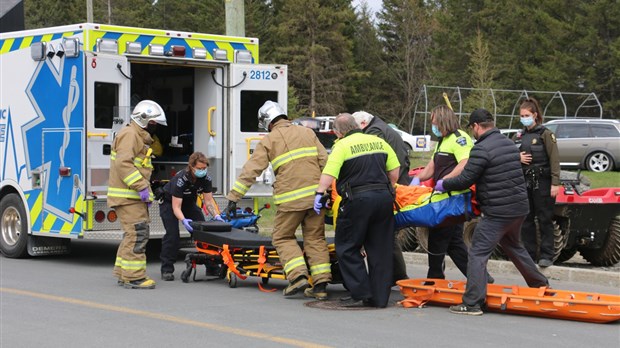 Homme blessé dans un accident de VTT