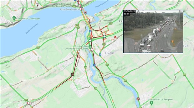 L'autoroute 20 complètement bloquée à Lévis