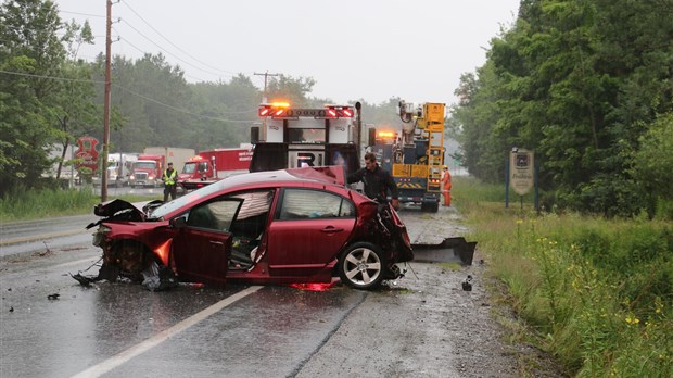 Sortie de route entre Saint-Frédéric et Vallée-Jonction