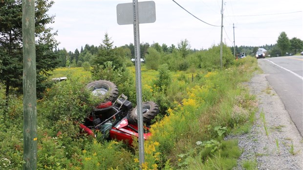 Tracteur renversé sur la route 276