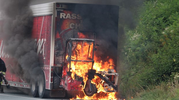 Feu d'un chariot de manutention