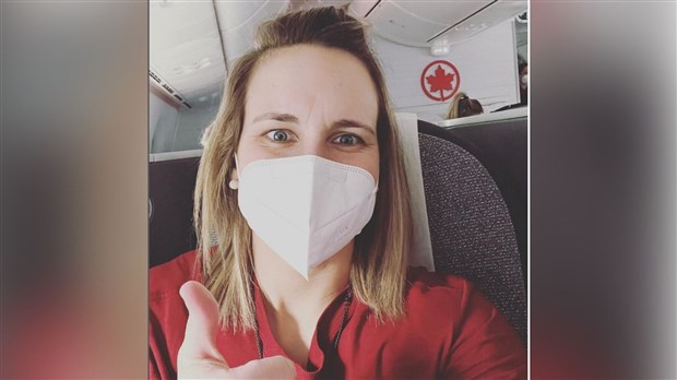 Marie-Philip Poulin est arrivée au Village olympique à Pékin